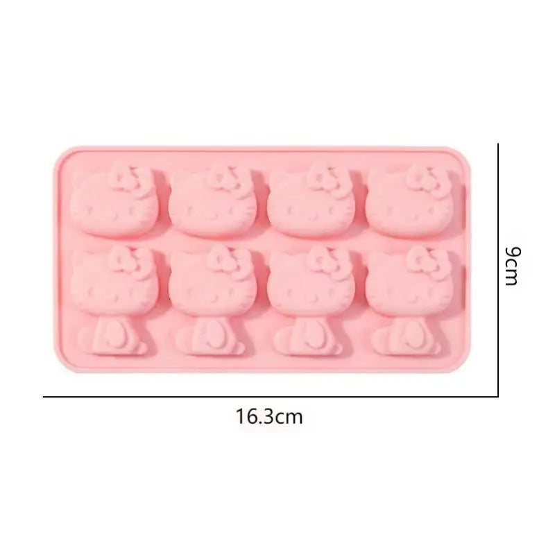 Kawaii Hello Kitty Ice Tray Silicone Mold Sanrio Cute Kuromi DIY