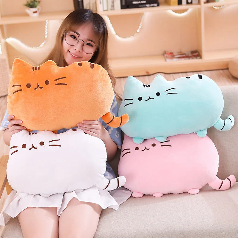 Kawaii Cat Plush Pillow Stuffed Toy Colorful Cushion Soft Fat Cat Doll