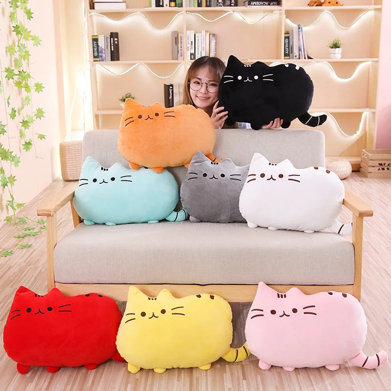 Kawaii Cat Plush Pillow Stuffed Toy Colorful Cushion Soft Fat Cat Doll