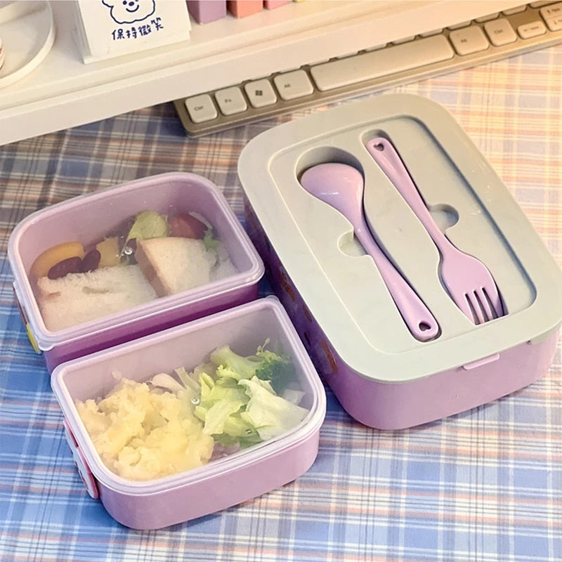 Portable Lunch Box For Kids Plastic Picnic Bento