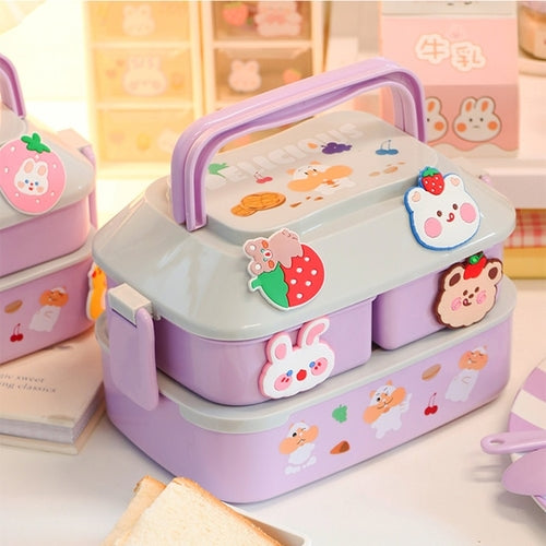 Portable Lunch Box For Kids Plastic Picnic Bento