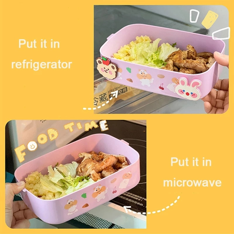 Portable Lunch Box For Kids Plastic Picnic Bento