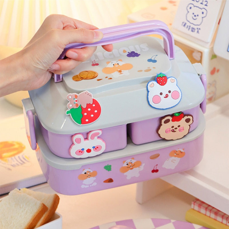 Portable Lunch Box For Kids Plastic Picnic Bento