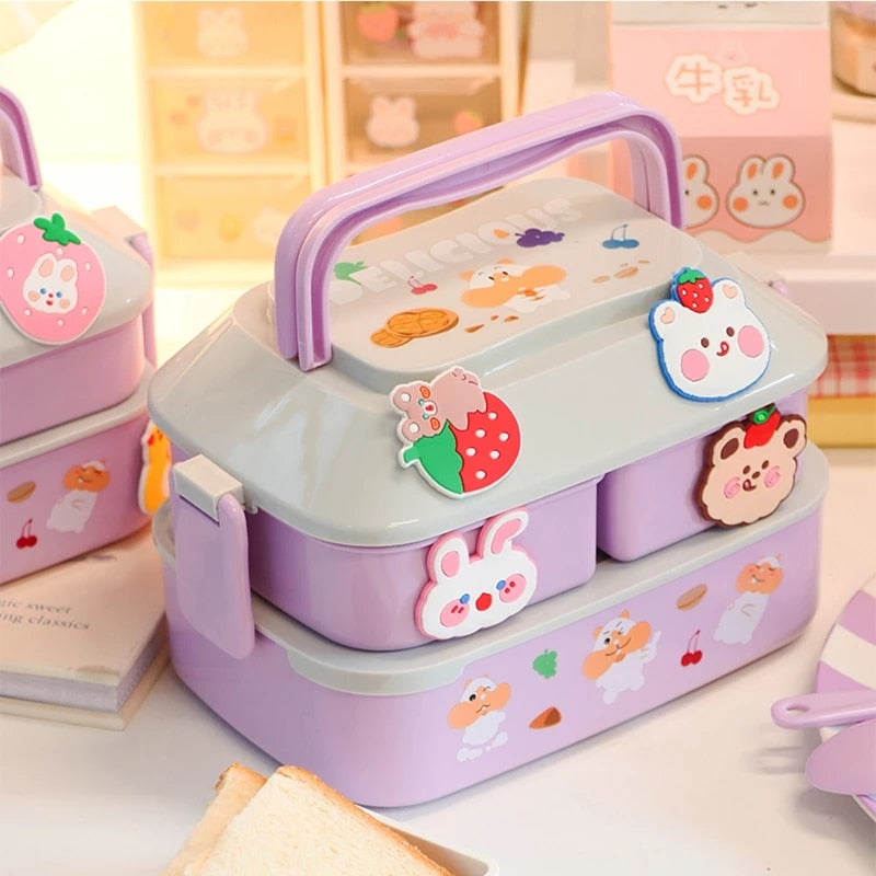 Portable Lunch Box For Kids Plastic Picnic Bento