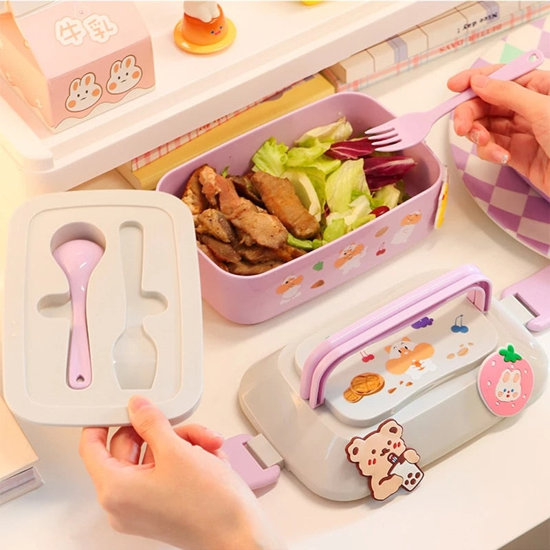 Portable Lunch Box For Kids Plastic Picnic Bento