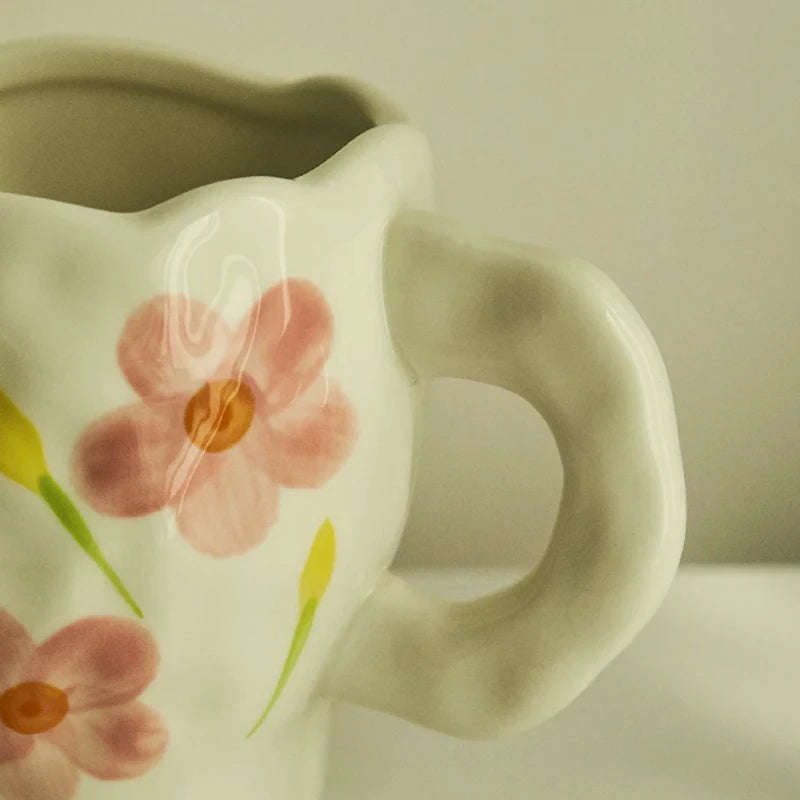 Cute Ceramic Mugs Handmade Flower