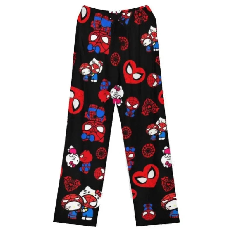 Hello Kitty Spider-man Cotton Loose Ladies Pajama Pants Pyjama