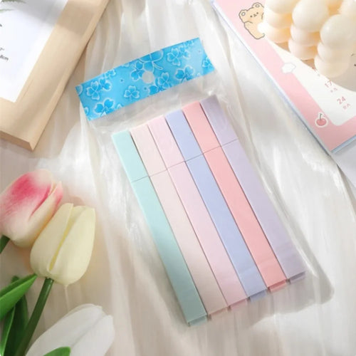 6pcs/set Pastel Color Highlighter Kawaii Stationery Color Marker