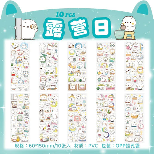 sticker features charming frog designs