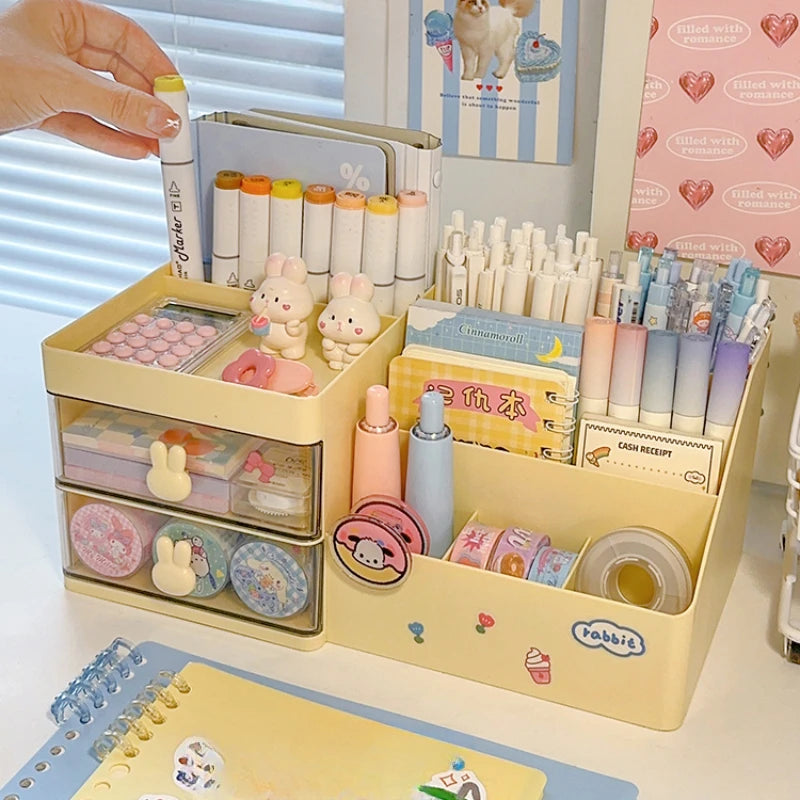 Multifunctional Kawaii Pen Holder Organizer Desktop Stationery Pencil