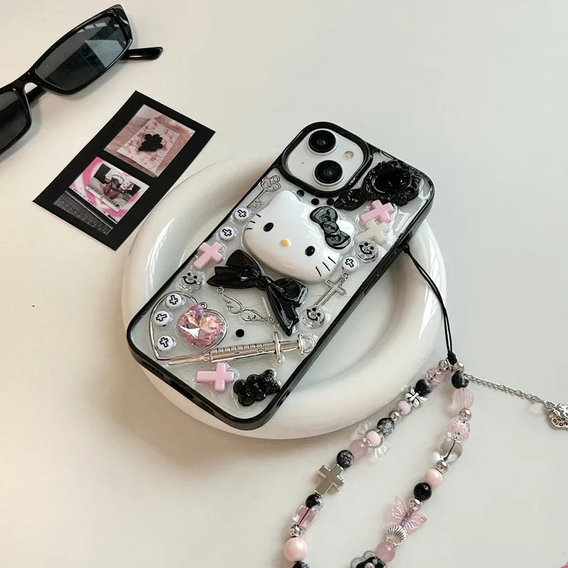 3D Sanrio Y2K Hello Kitty Transparent Phone Case