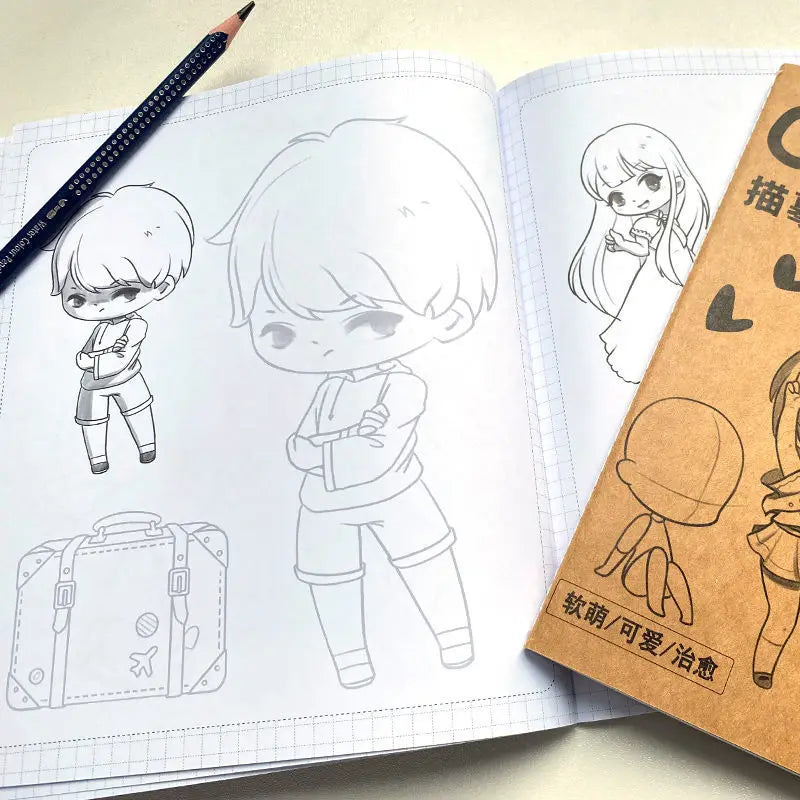 Q-version character description exercise book manga hand drawn book