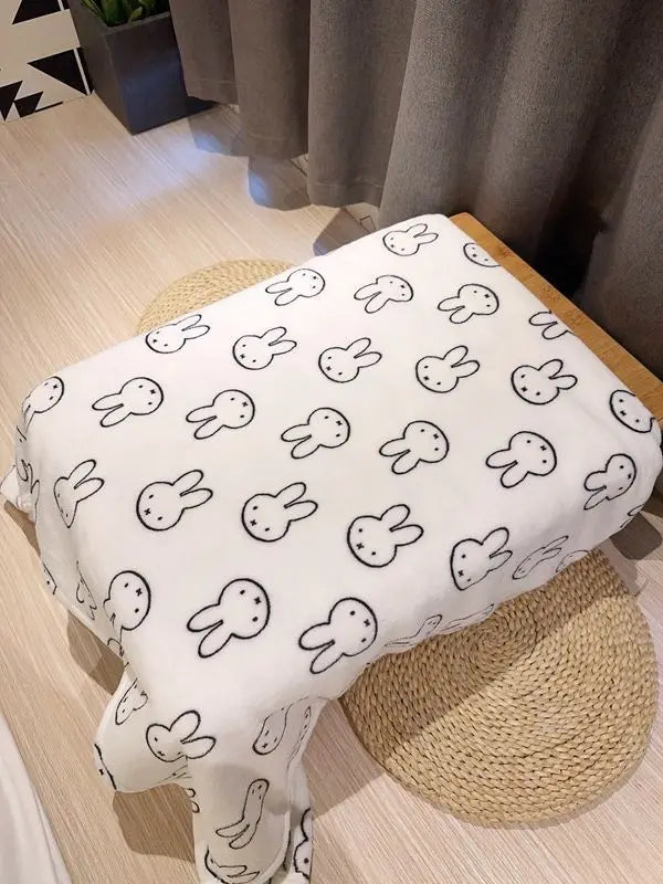 Kawaii Miffy Rabbit Flannel Air Conditioning Blanket Casual Nap Sofa