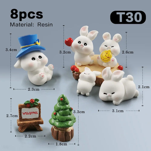 Hot Easter Christmas Rabbit Figurine Home Kawaii Room