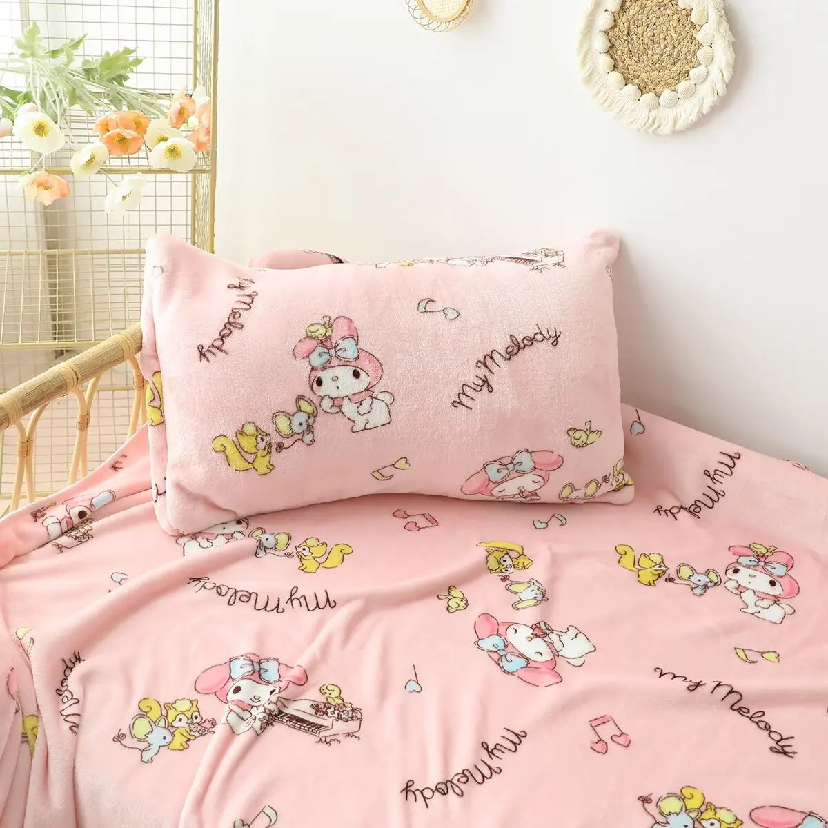 Sanrio Cute My Melody Warm Blanket Lovely Cartoon Printed Blanket For