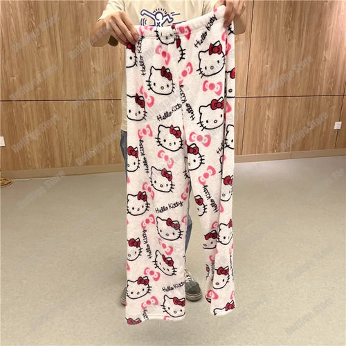 Sanrio Christmas Hello Kitty Pajamas Halloween Flannel Fashion