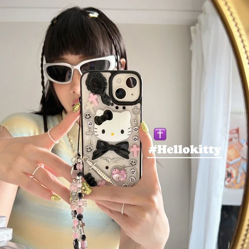 3D Sanrio Y2K Hello Kitty Transparent Phone Case