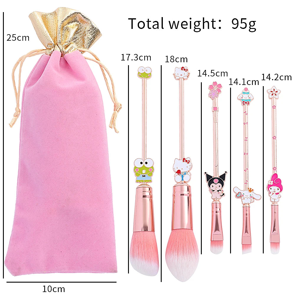 5pcs/set Cartoon Kuromi Makeup Brush Set