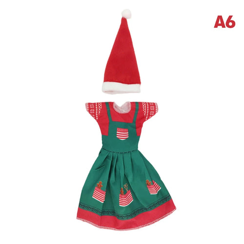 Kawaii Christmas Elf Doll Snowman Gingerbread Man Clothes Cook Hat