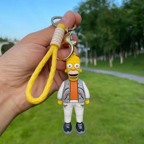 The Simpsons Keychain Cartoon Anime Figure Key Ring Phone Hanging