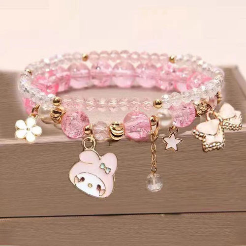 Sanrio Kuromi My Melody Bracelet Cinnamon Roll Crystal