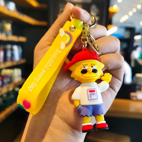 The Simpsons Keychain Cartoon Anime Figure Key Ring Phone Hanging