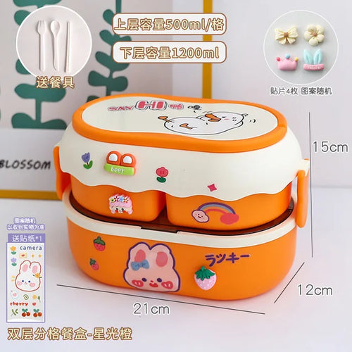 Portable Kawaii Lunch Box- School Kids Picnic Bento