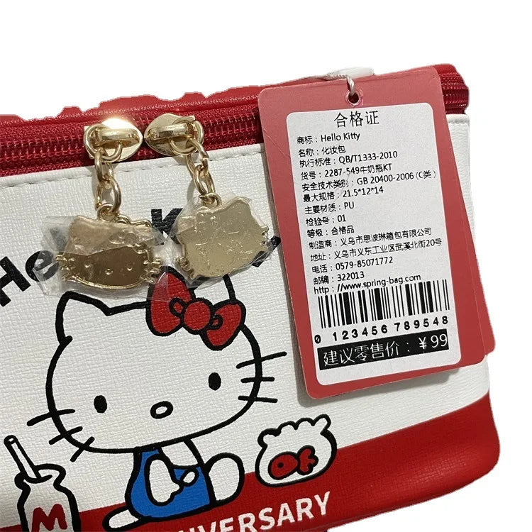 Sanrio Hello Kitty Cosmetic Bag Anime Cartoon Bow Make Up Brush Large