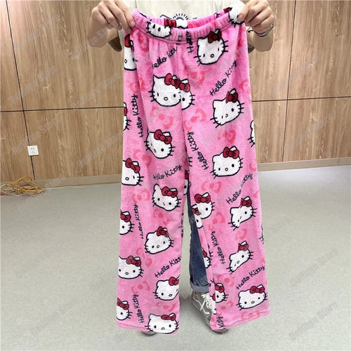 Sanrio Christmas Hello Kitty Pajamas Halloween Flannel Fashion