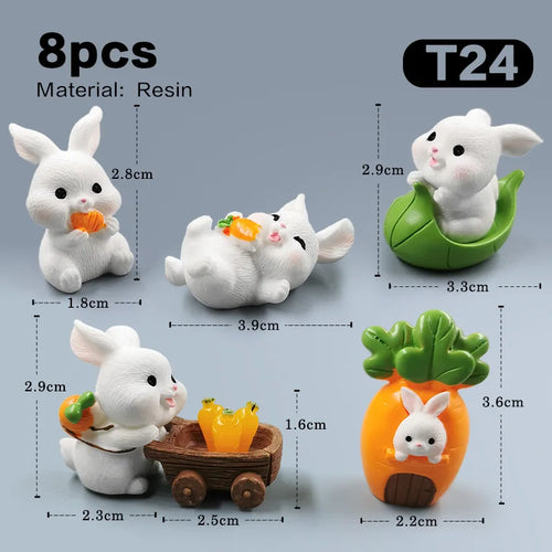 Hot Easter Christmas Rabbit Figurine Home Kawaii Room