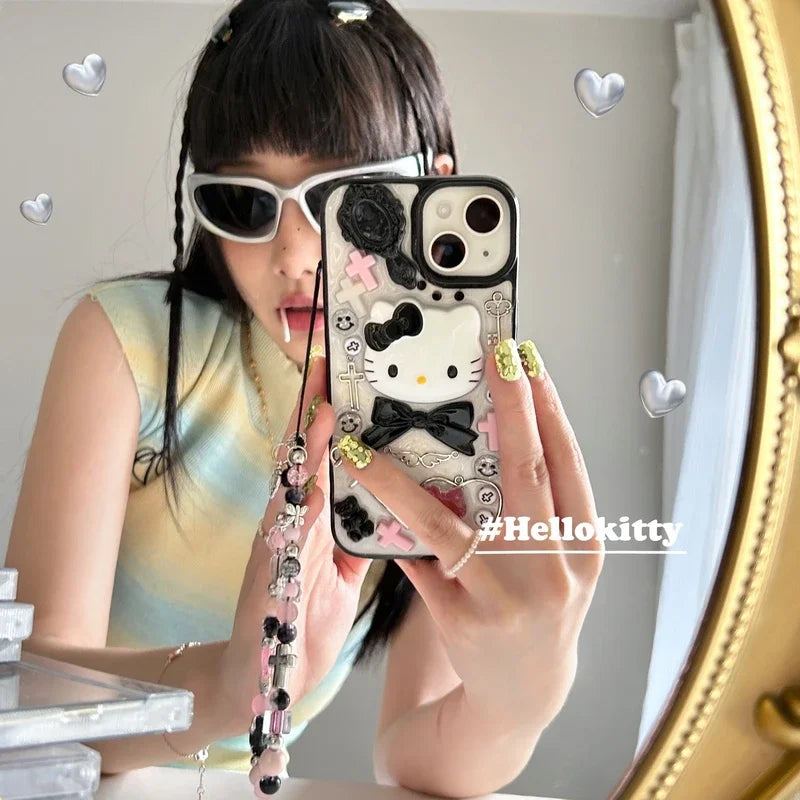 3D Sanrio Y2K Hello Kitty Transparent Phone Case