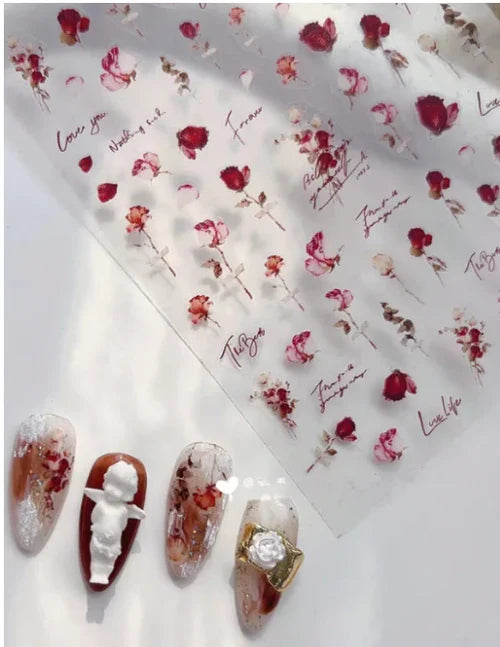 1pc 5D Jelly Strawberry Nail Art Stickers