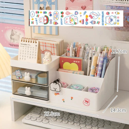 Multifunctional Kawaii Pen Holder Organizer Desktop Stationery Pencil