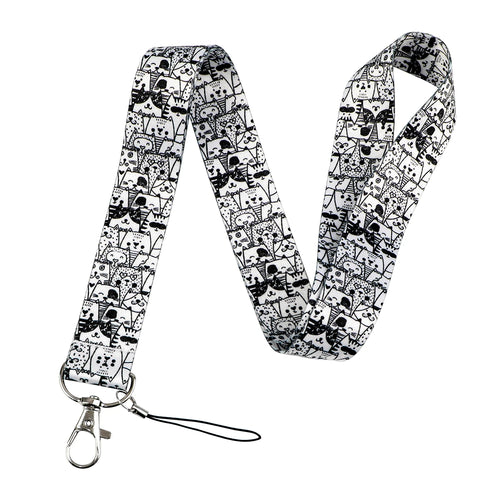 Kawaii Cat Credential Holder Cute Cat Paw Lanyards for Keys Neck Strap