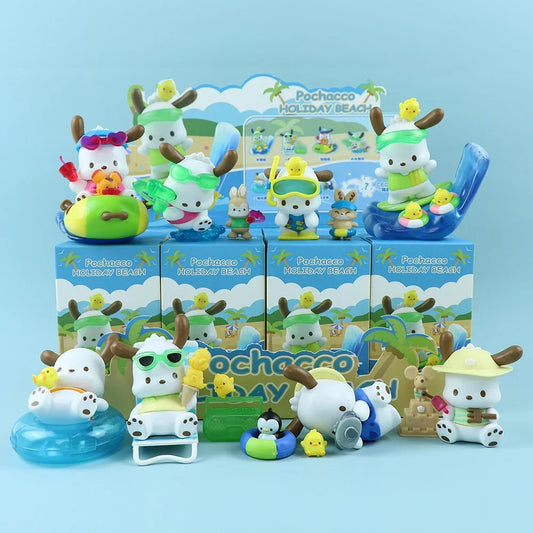 Kawaii Sanrio Pochacco Blind Box Holiday Beach Series Mysterious