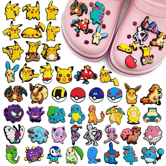 Cute 1pcs Japan anime cartoon spirit Shoe Charms DIY Pokemon