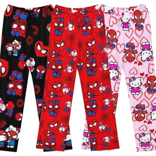 Hello Kitty Spider-man Cotton Loose Ladies Pajama Pants Pyjama