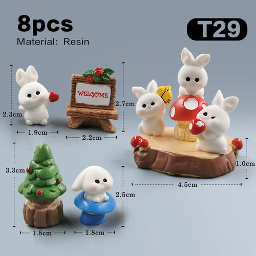 Hot Easter Christmas Rabbit Figurine Home Kawaii Room