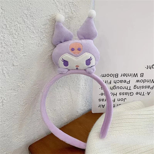 Sanrio Headband Kawaii Cinnamoroll Kuromi Melody Kitty Plush Bow