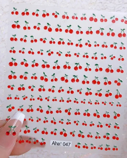 1pc 5D Jelly Strawberry Nail Art Stickers