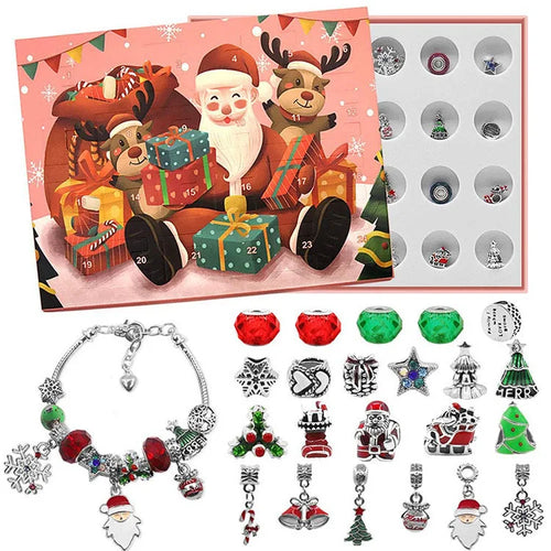 New Stitch Mickey Christmas Advent Calendar Bracelets 24 Days Xmas