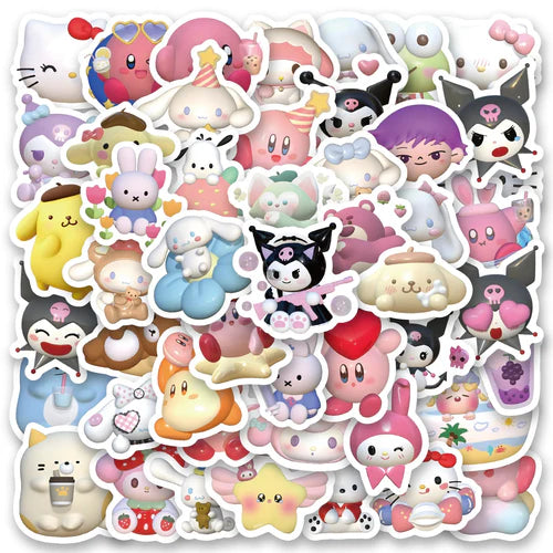 105pcs 3D Stereoscopic Sanrio Stickers - Adorable Kuromi &