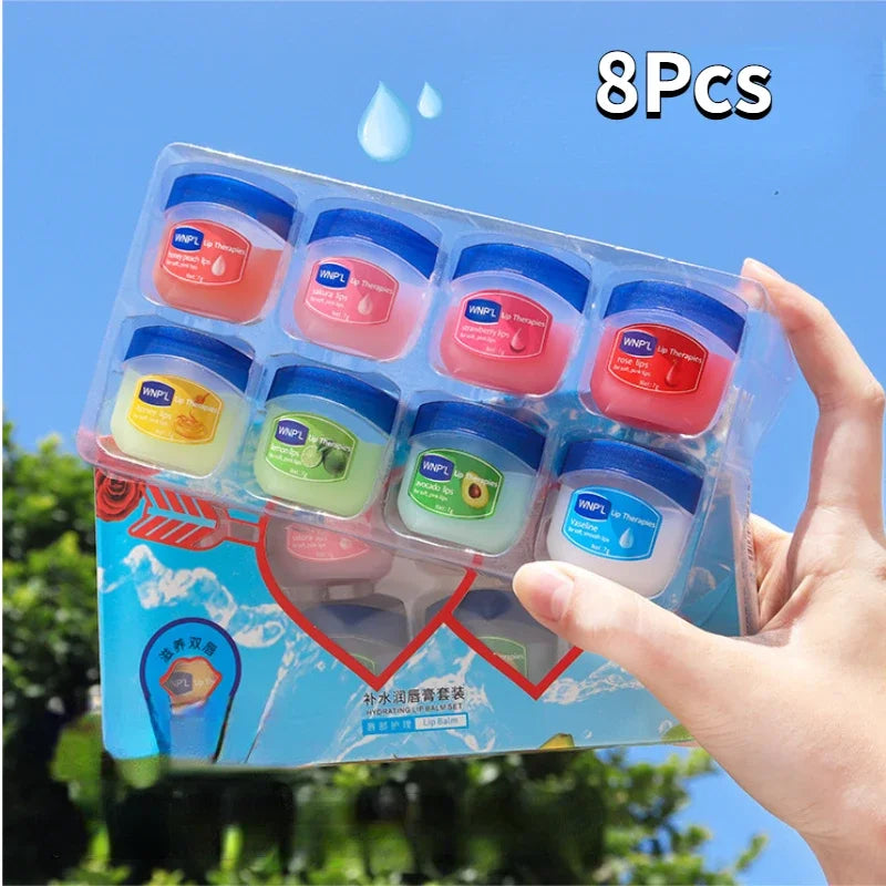 4-8pcs Fruit Series Lip Gloss Set Lip Balm Set Moisturizing Refreshing