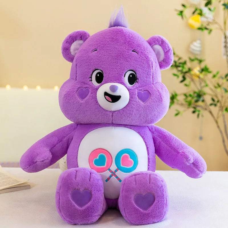 MINISO 40CM Care Bears Rainbow Plush Toy - Adorable Anime-Style Kawaii Bear