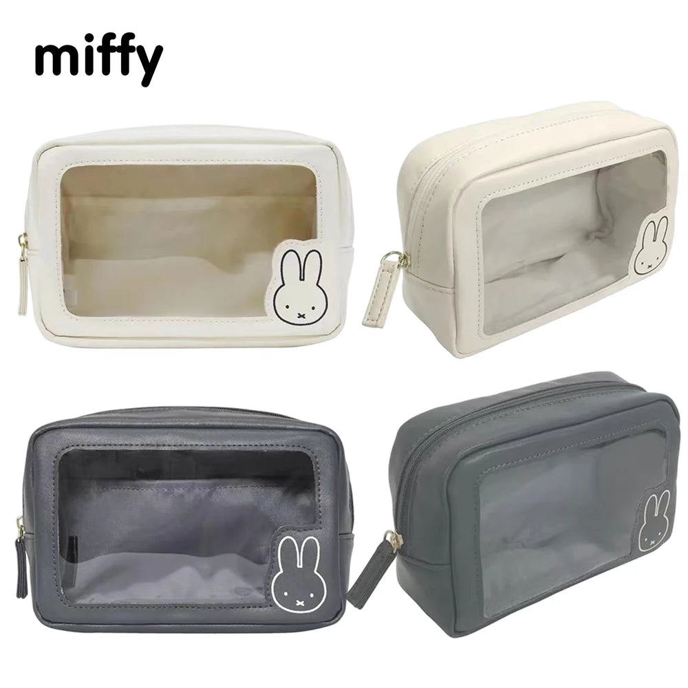 Kawaii Miffy Translucent  Makeup Bag Large Capacity Waterproof