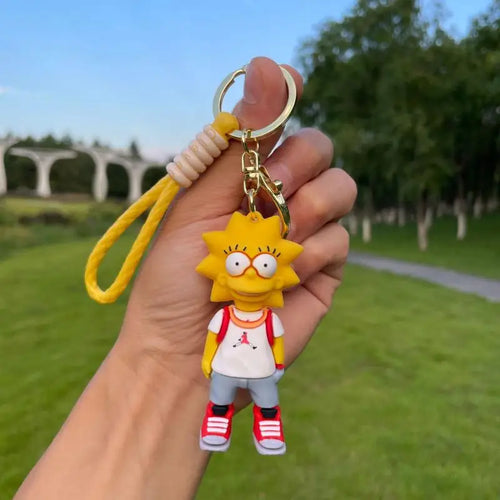 The Simpsons Keychain Cartoon Anime Figure Key Ring Phone Hanging