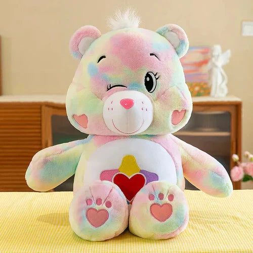 MINISO 40CM Care Bears Rainbow Plush Toy - Adorable Anime-Style Kawaii Bear