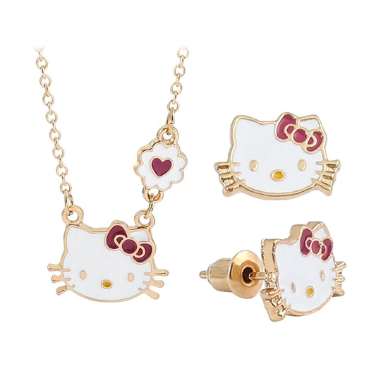 Sweet Sanrio Necklace Hello Kitty Kawaii Kitty Cat Small Earrings