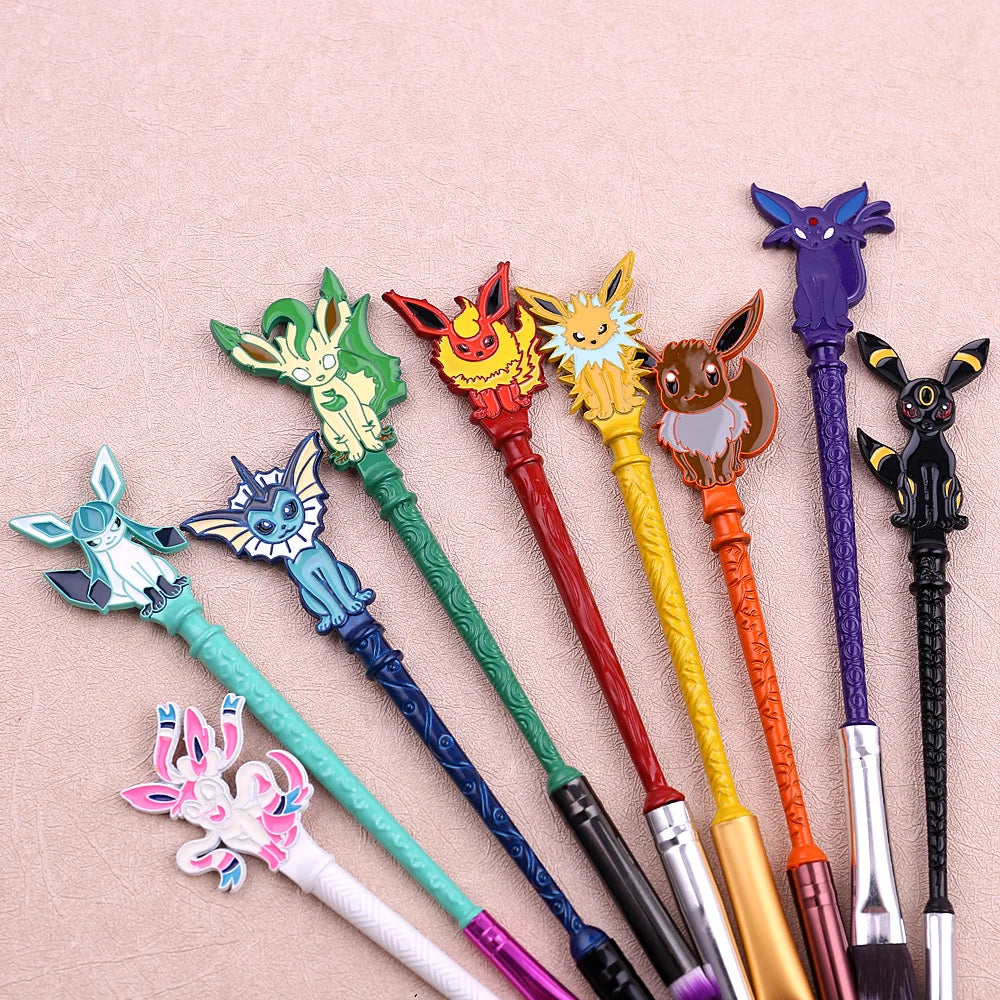 9pcs Pokemon Makeup Brushes Set Kawaii Anime Pokémon Periphery Metal