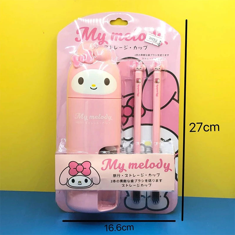 Portable Sanrio Toothbrush With Mouthwash Cup